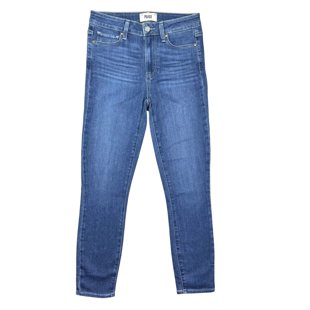 Paige Jeans Womens 26 Blue Hoxton Crop Denim Ankle Fit Straight Straight Stretch